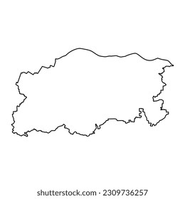 Mapa de la provincia de Pleven, provincia de Bulgaria. Ilustración vectorial.