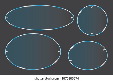 Plexiglass plates, great design for any purposes. Plexiglass plates for promotion design. Stock image.