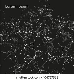 Plexus atomic lattice in the background. Background of cybernetic particles.