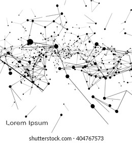 Plexus atomic lattice in the background. Background of cybernetic particles.