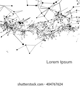 Plexus atomic lattice in the background. Background of cybernetic particles.