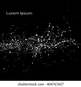 Plexus atomic lattice in the background. Background of cybernetic particles.