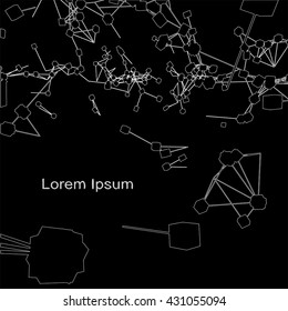 Plexus atomic lattice in the background. Background of cybernetic particles.