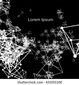 Plexus atomic lattice in the background. Background of cybernetic particles.
