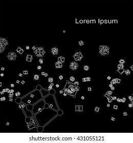 Plexus atomic lattice in the background. Background of cybernetic particles.