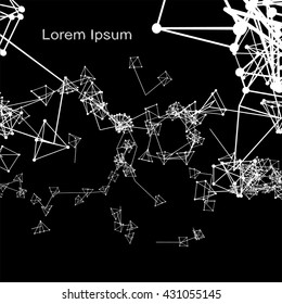 Plexus atomic lattice in the background. Background of cybernetic particles.
