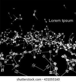 Plexus atomic lattice in the background. Background of cybernetic particles.