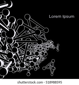 Plexus atomic lattice in the background. Background of cybernetic particles.