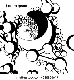 Plexus atomic lattice in the background. Background of cybernetic particles.