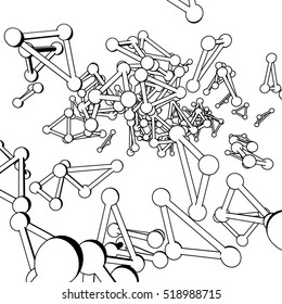 Plexus atomic lattice in the background. Background of cybernetic particles.