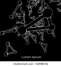 Plexus atomic lattice in the background. Background of cybernetic particles.