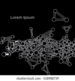 Plexus atomic lattice in the background. Background of cybernetic particles.