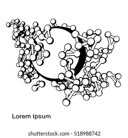 Plexus atomic lattice in the background. Background of cybernetic particles.