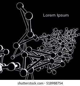 Plexus atomic lattice in the background. Background of cybernetic particles.