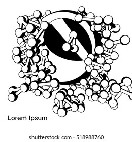Plexus atomic lattice in the background. Background of cybernetic particles.