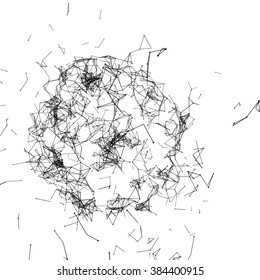 Plexus atomic lattice on a white background. Background of cybernetic particles.