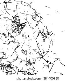 Plexus atomic lattice on a white background. Background of cybernetic particles.