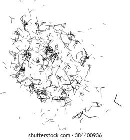 Plexus atomic lattice on a white background. Background of cybernetic particles.