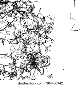 Plexus atomic lattice on a white background. Background of cybernetic particles.