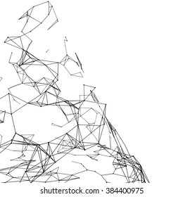 Plexus atomic lattice on a white background. Background of cybernetic particles.