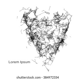 Plexus atomic lattice on a white background. Background of cybernetic particles. 