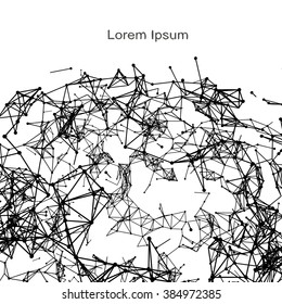 Plexus atomic lattice on a white background. Background of cybernetic particles. 