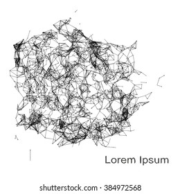 Plexus atomic lattice on a white background. Background of cybernetic particles. 