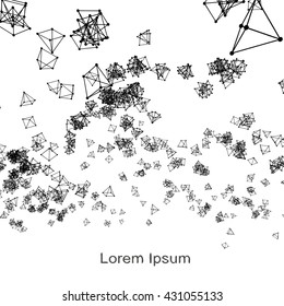 Plexus atomic lattice on a white background. Background of cybernetic particles.