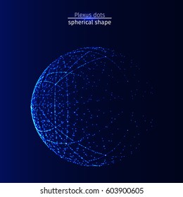  Plexus background blue on dark round circular