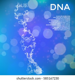 Plexus DNA concept. Vector mesh. Thin line concept. Structure style illustration. Vector