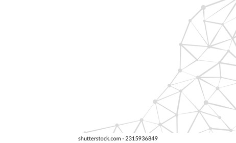 Plexus mesh geometric background. Dots connected by lines. Technology abstract background. Minimalist backdrop. Vector