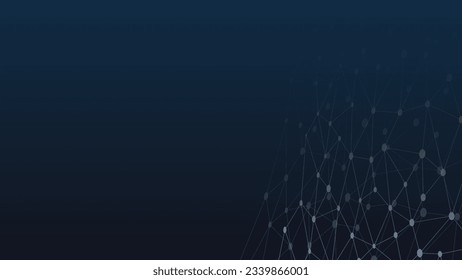 Plexus mesh geometric background. Dots connected by lines. Technology abstract dark background. Minimalist backdrop. Vector