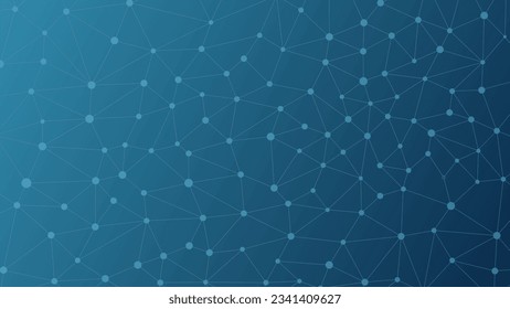 Plexus mesh geometric background. Dots connected by lines. Blue gradient backdrop. Technology abstract background. Minimalist backdrop. Vector