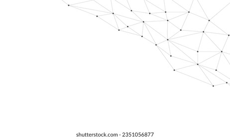 Plexus mesh geometric background. Dots connected by lines. Technology abstract background. Minimalist backdrop. Vector
