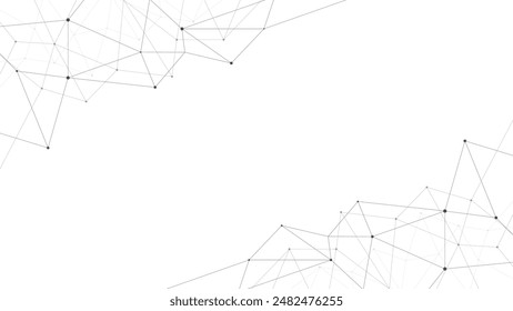Plexus mesh geometric background. Dots connected by lines. Technology abstract background. Minimalist mesh backdrop. Vector