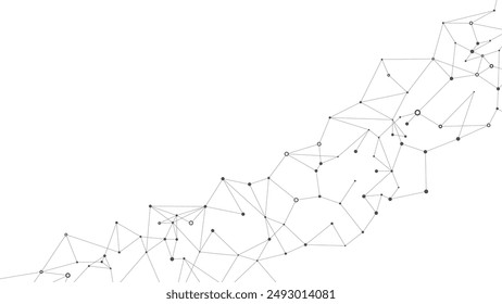 Plexus mesh geometric background. Dots connected by lines. Technology abstract background. Minimalist mesh backdrop. Vector