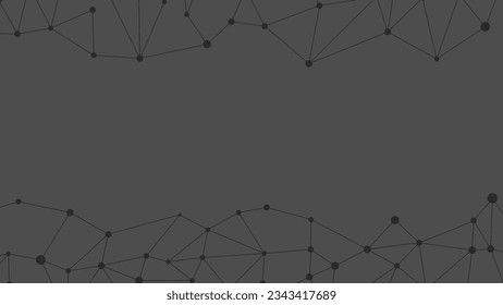 Plexus-Mesh-geometrischer Hintergrund. Mesh oben und unten. Punkte, die durch Linien verbunden sind. Technologie abstrakter dunkler Hintergrund. Minimalistischer Hintergrund. Vektorgrafik