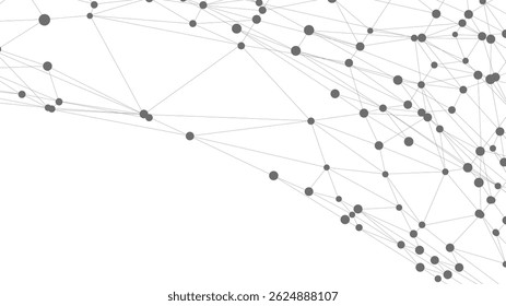 Plexus shape. Dots connected by lines. Abstract wave. Minimalist mesh. Abstract polygonal shape.