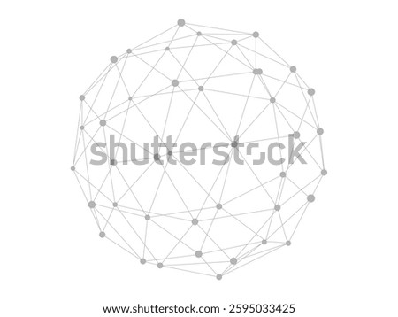 Plexus sphere. Dots connected by lines. Technology abstract shape. Minimalist mesh backdrop. Abstract polygonal shape.