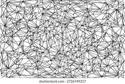 Rede poligonal estilo plexo, constelação de triângulo irregular, padrão de esboço do sistema nervoso