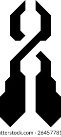 plicers vector icon sillhouette flat black