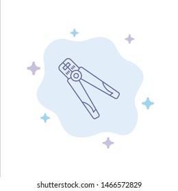 Plier, Building, Construction, Crimping, Tool, Work Blue Icon on Abstract Cloud Background. Vector Icon Template background