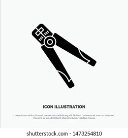 Plier, Building, Construction, Crimping, Tool, Work solid Glyph Icon vector