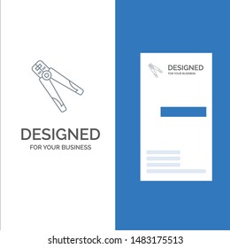 Plier, Building, Construction, Crimping, Tool, Work Grey Logo Design and Business Card Template