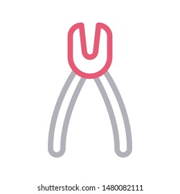 plier colour line vector icon