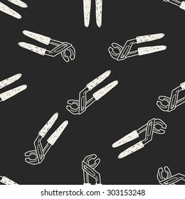 plier doodle seamless pattern background
