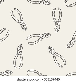 plier doodle seamless pattern background