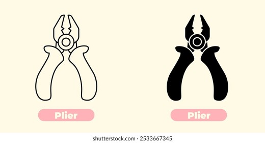 Icono del alicate - diseño limpio y moderno.
