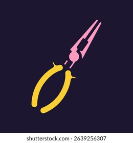 Plier icon. Construction tool. Color vector instrument illustration