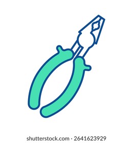 Plier icon. Construction tool. Color vector instrument illustration